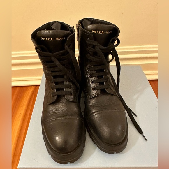 Prada | Shoes | Prada Laceup Combat Bootswomens | Poshmark
